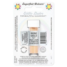 Sugarflair Rose Gold Edible Lustre Dust, Add a Lustrous Shine to Cakes or Decorations. Brush On or Add Rejuvenator to Create Eye-Catching Edible Paint, Gives Shine to Your Bakes - 2g (Pack of 2)