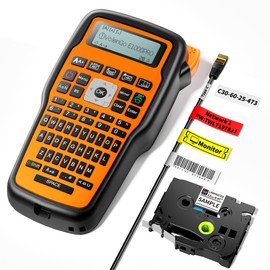 VolenGo Label Maker Machine with-Tape, Heat Shrink Label Maker Waterproof-Labels, Wire Cable label Maker, E1000 Labeler Machine with-Tape 12mm Laminated Handheld Labeling Machine for Industrial Office