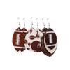 Glitter Layered Football Dangle Earrings Faux Leather Big Statement Football