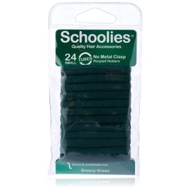 Schoolies Hair Accessories Tubes Ponytail Holders 24 Pieces, Groovy Green, Small