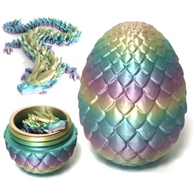 3D Dragon in Egg Dragon Egg with Dragon inside Flexible Joints Dragon Egg Toy Articulated Dragon Crystal Dragon Home Office Decor Executive Desk Toys Gift for Kids Boys Girls