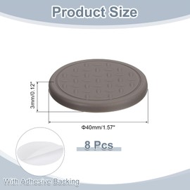 sourcing map 8Pcs Non-Slip Furniture Pads, 1.57" Round Anti Skid Rubber Caster Cups, Anti-Sliding Furniture Coasters, Anti Slide Floor Protectors Pads for Bed Couch Table (Brown)