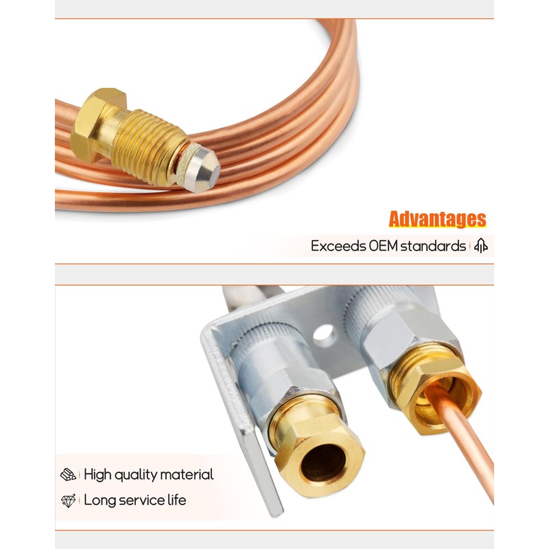 YIGUCS Q314A4586 Pilot Burner with Thermocouple Assembly Fit for Honeywell，for