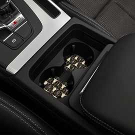 Bull Skull Steering Wheel Cover with 2 Car Coasters Non Slip Neoprene for Women Men Universal 15 Inch Stylish and Practical Set