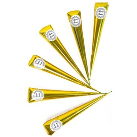 AL HASNAYN ENTERPRISES Almas henna cones for women 6 pack 100% natural ready to use henna tubes paste hair color hair dye-reddish brown color 6 Count (Pack of 1)