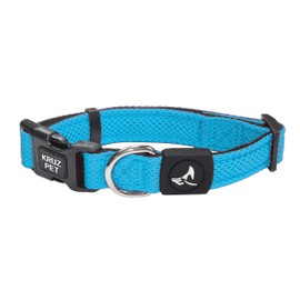 Kruz PET KZA102-11XS Mesh Dog Collar for Small, Medium, Large Dogs, Adjustable Neck Collar, Soft, Lightweight, Breathable, Comfort Fit - Turquoise - X-Small