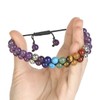 Top Plaza Amethyst Bead Chakra Bracelet 7 Chakras Healing Crystals