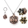 Haxtec Mini Metal DND Dice Set with Copper Hollow D20