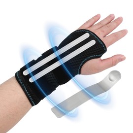 Wisebom Handgelenk Bandagen Verstellbare, Handgelenkstütze mit Metallschiene-Stabilisator Unisex, Tag-Nacht-Handgelenkbandage für Arthritis Verstauchung Sportschut (Linke)