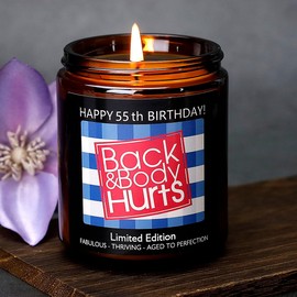55th Birthday Gifts for Women, 55th Birthday Gifts for Men, Funny Happy 55th Birthday Decorations for Women Men Scented Candles for Dad Mom Husband Wife Best Friends Sister 55 Year Old 1969 Ideas