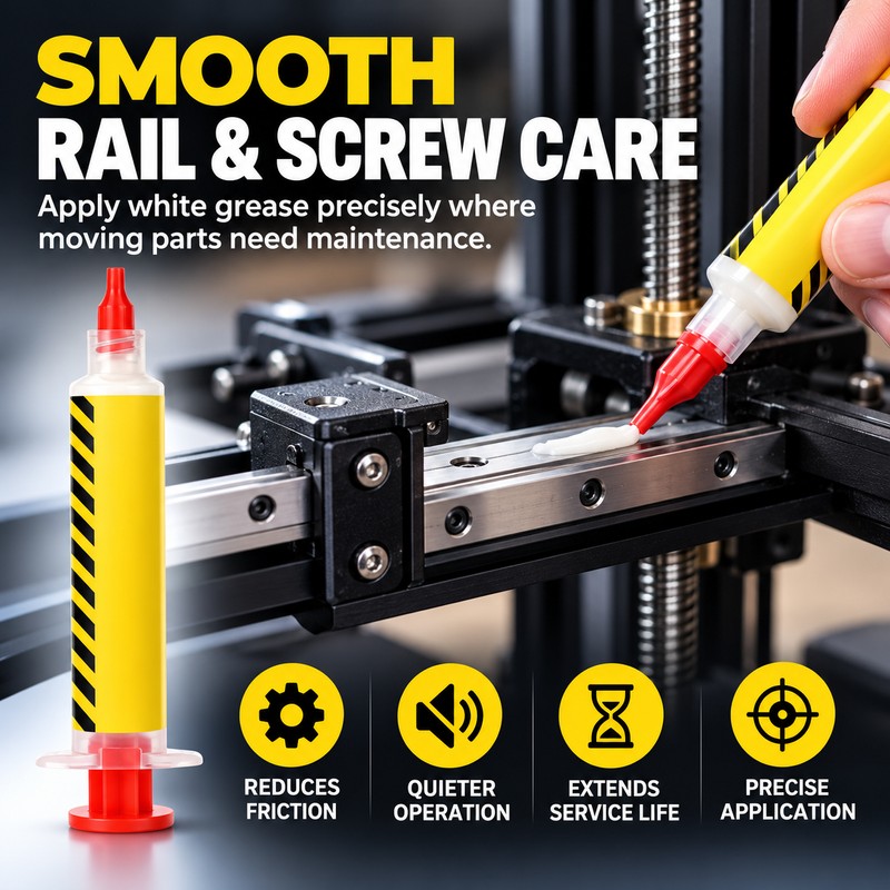 White Lubricant Grease for 3D Printer Maintenance – Rail &