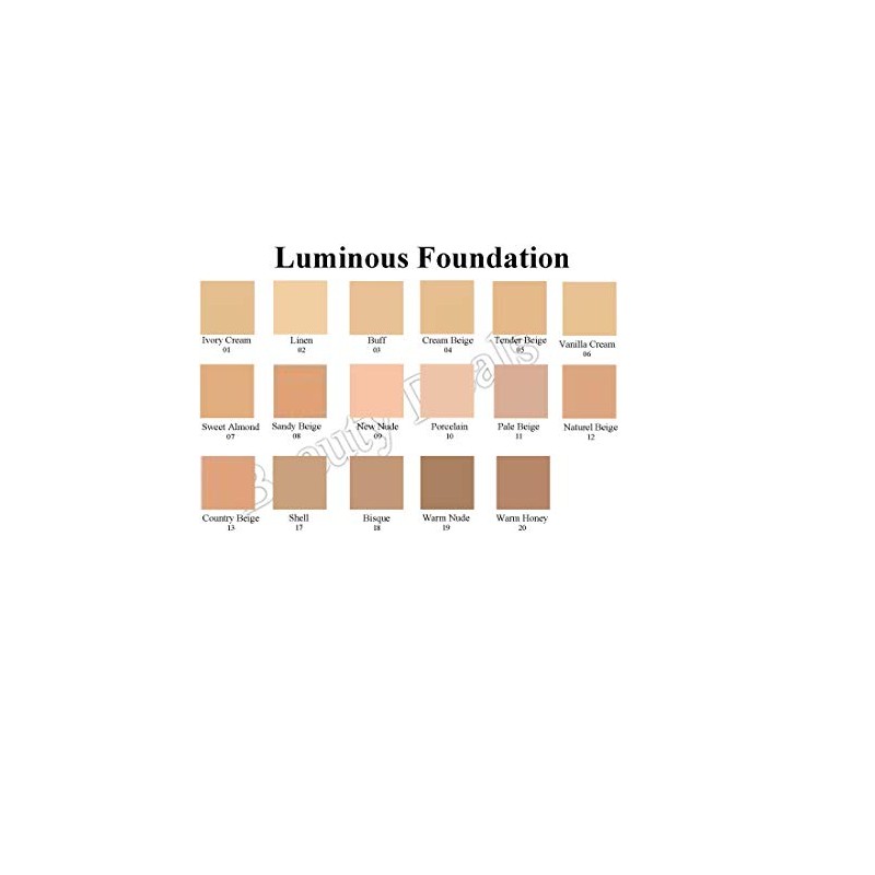Beauty Deals Luminous Foundation Radiant Finish Undetectable Coverage (Natural Beige)