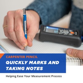 EAGLINE EGL330 Laser Distance Measure - 330Ft Range, 3-Point Height & Width, Area & Volume Measures - Laser Meter Measurement Tool with Bonus: Protective Cover & Carpenter Pencil