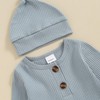 Infant Boys Girls Clothes Set Newborn Baby Romper Hat Ribbed