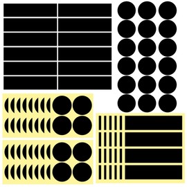 Dizzily 60 Pcs Adhesive Striker Paper, 1" Circle and 2" x .5" Rectangle Black Match Strip Stickers for Candles, Boot Match Holder, Jars, Fireplace