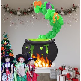 Christmas Hocus Decorations Pocus Witch Hat Balloons Merry Christmas Party, Spooky Birthday Party Photo Backdrop,Home Wall Front Porch and Garage Xmas Decor Art Photo Hanging Banner