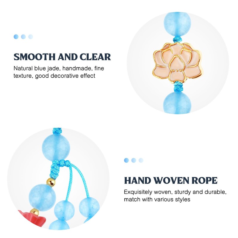 Hemobllo Cell Phone Strap Crystal Chinese Style Phone Charm Key