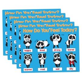 ZOCO - Feelings, Emotions Magnet Charts (5 Pack) for Kids - How Am I Feeling Today Mood Charts for Toddlers - Preschool and Elementary Classroom Supplies - Laminated with Magnets, 8.5 x 11 inches