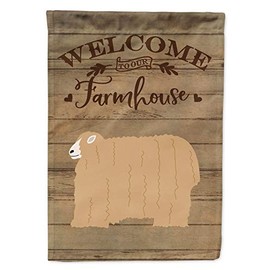 Caroline's Treasures CK6915CHF Lincoln Longwool Sheep Welcome House Flag Large Porch Sleeve Pole Decorative Outside Yard Banner Artwork Wall Hanging, Polyester, House Size, Multicolor