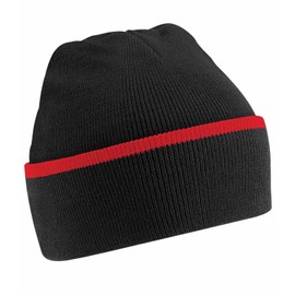 Beechfield Unisex Teamwear Beanie Black / Classic Red One Size