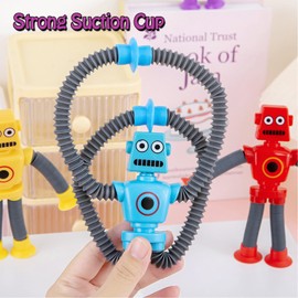 Telescopic Suction Cup Robot Toy, Stretchy Giraffe Suction Toy Animal Autism Sensory Toy for Toddlers, Travel Essential, Educational Classroom Treasure Box, Stretchy Robots Party Favors