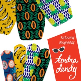 Curad Kendra Dandy Designer Adhesive Fabric Bandages (50 Count Variety Pack), 4 Colorful Patterns, 35 Standard & 15 XL