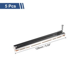 MECCANIXITY 5Pcs Straight Double Linear Slide Potentiometer 8 Pin B10Kx2 128mm(L) 100mm Travel 8x8mm Handle Fader Variable Resistors Mixer Electronic Potentiometer for Dimming Tuning