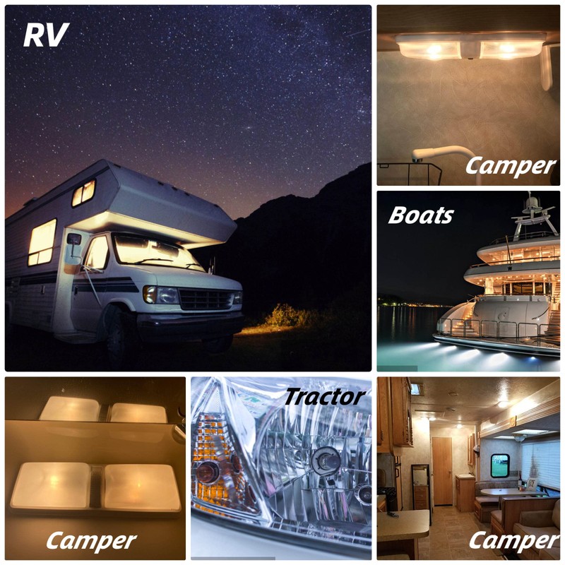 Ziomitus BA15D 12 Volt LED RV Camper Interior Light Bulbs,1076