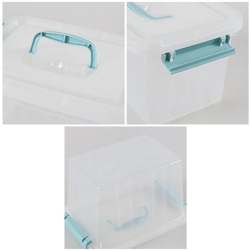 Wakikini 6 Quart Plastic Storage Bin with Lid and Handle,