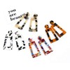 Multicolor Resin Acrylic Rectangle Geometric Drop Dangle Earrings Leopard Mottled