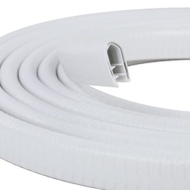 Rubber Edge Trim, U Channel Edge Trim with Metal Clips Edge Guard Protector, PVC Rubber Seal Strip for Sheet Metal, Car Doors, Hatches, Table Corners, Fit 3/64" to 1/4"(1.2mm-6.4mm), 10Ft, White