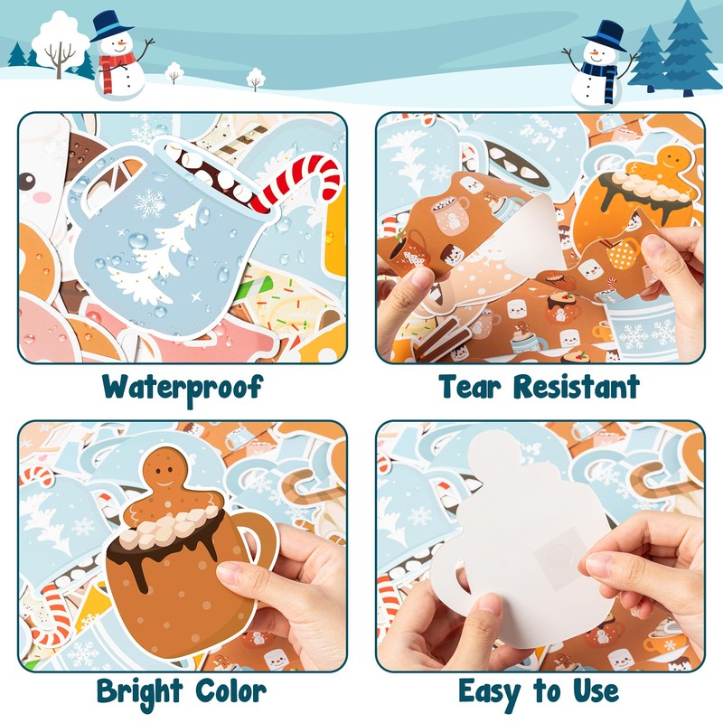 BkeeCten 105pcs Winter Cocoa Mug Marshmallow Bulletin Board Set with