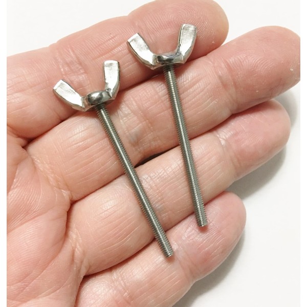 M00473-45mm MOREZMORE 2pc Wing Nuts M3x45mm Butterfly Nuts M3 45