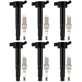 GDSMOTU Ignition Coil Packs & Iridium Spark Plugs Fit 2007-2018 for Lexus ES350 2006 for Lexus GS300 2010-2019 for Lexus GX460 2013-2018 for Lexus ES300h, Set of 6, 9091902251 UF487