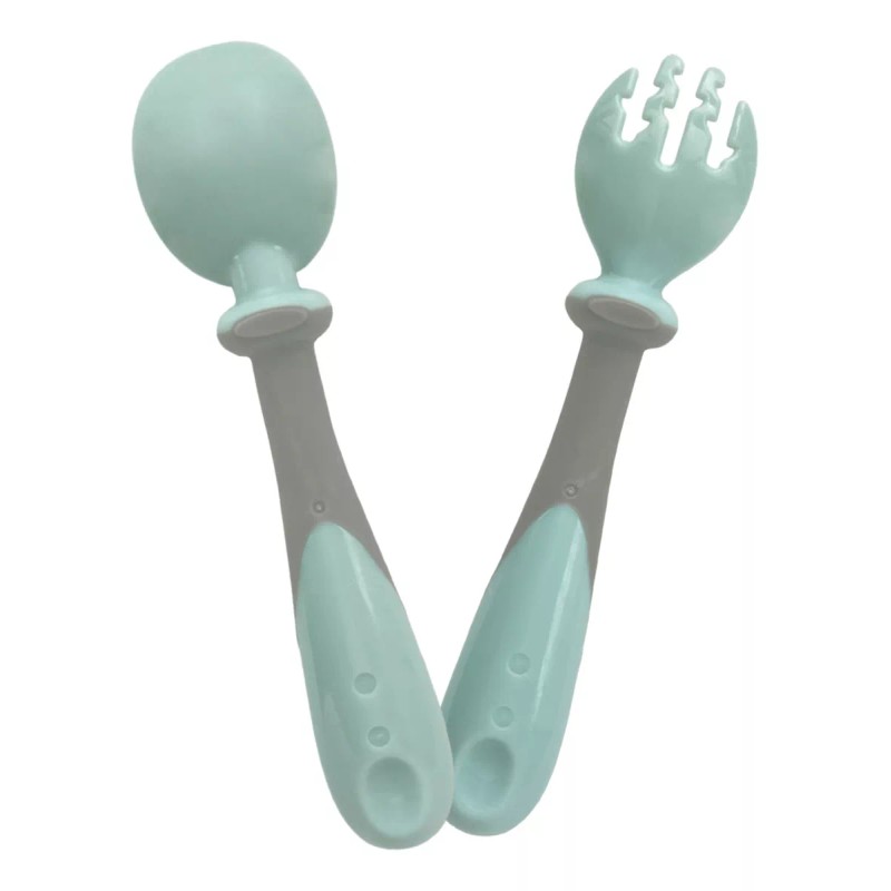 DaraBaby Cubiertos Silicona Flexible Niño Bebe Portatil Viaje Escuela