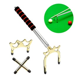 crayfomo Retractable Billiards Cue Stick Bridge, Snooker Pool Cue Bridge with 3 Pieces Removable Brass Bridge Head, Pool Cue Holder Snooker Accessories Pool Table Accessory