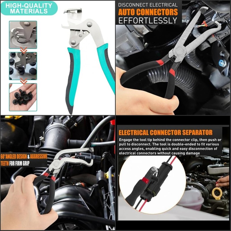 Car Clip Pliers/Disassembly Tools,Efficient Multi-Functional Automotive Snap Ring Pliers,Electrical Disconnect