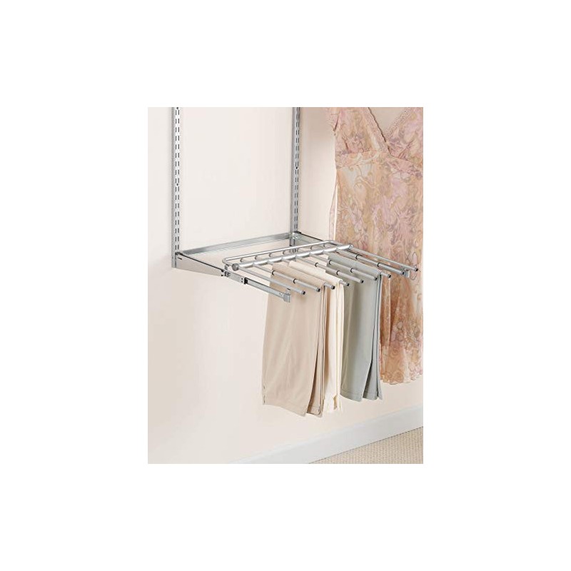 Rubbermaid Sliding Pant Rack Titanium Metal