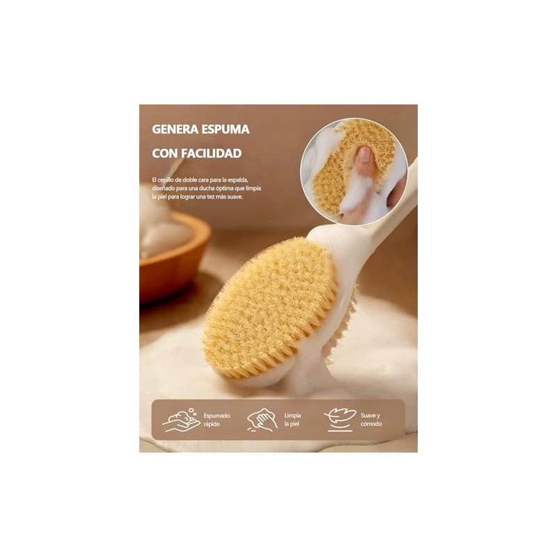 Cepillo para Espalda, 45cm Mango Largo Antideslizante, Cepillo Corporal