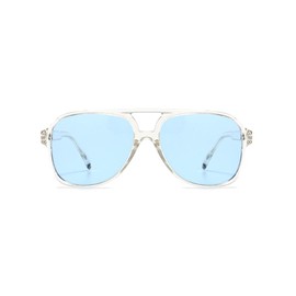 YOJUED Retro Sunglasses Yellow Gradient Glasses Vintage Tinted Sunglasses for Men and Women, transparent blue