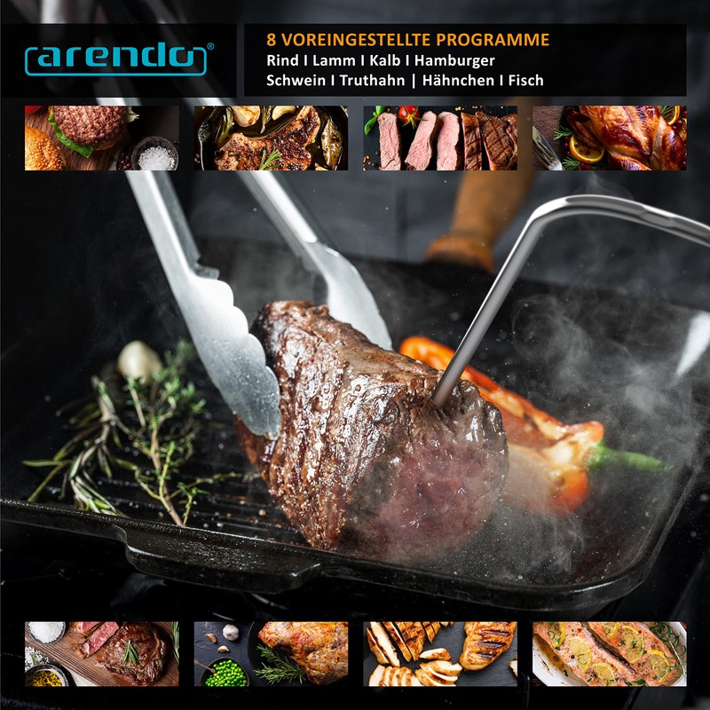 Arendo - Grill Thermometer Digital Wireless - Meat Thermometer with