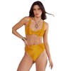 Nasty Gal Women's Standard Ribbed Textured Underwire Bikini Set, Mustard