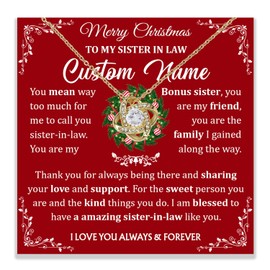 Customized Christmas Necklaces For Women, Christmas Gift Daughter, Sister Christmas Gifts, Daughter In Law Christmas Gifts, Christmas Necklace Gifts For Granddaughter Girlfriend Wife Soulmate