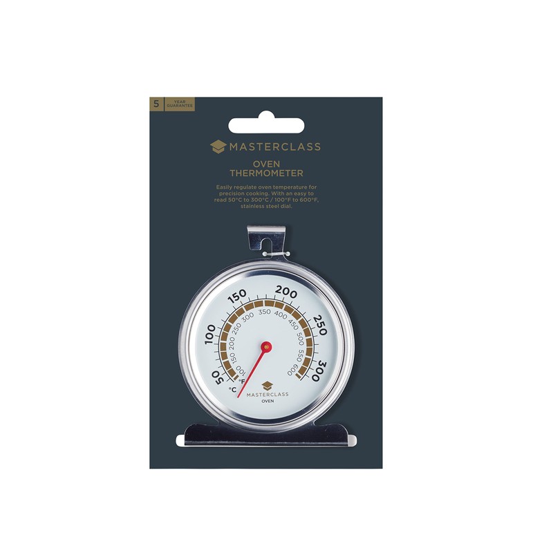 KitchenCraft MasterClass 50-300 degree Celsius Oven Thermometer, Stainless Steel, Silver