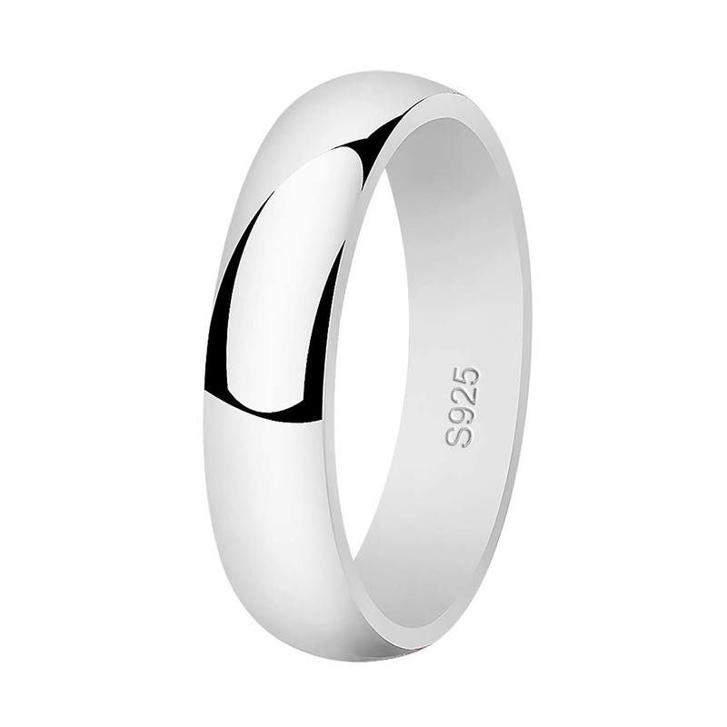 Yaneno 5mm Solid Unisex 925 Sterling Silver Super Heavy Court