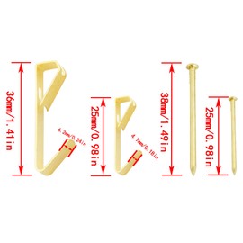 ITROLLE Golden 30 Sets of 30LB+20 Sets of 50LB Picture Hooks Picture Frame Hooks Hardware Picture Hanging Kits