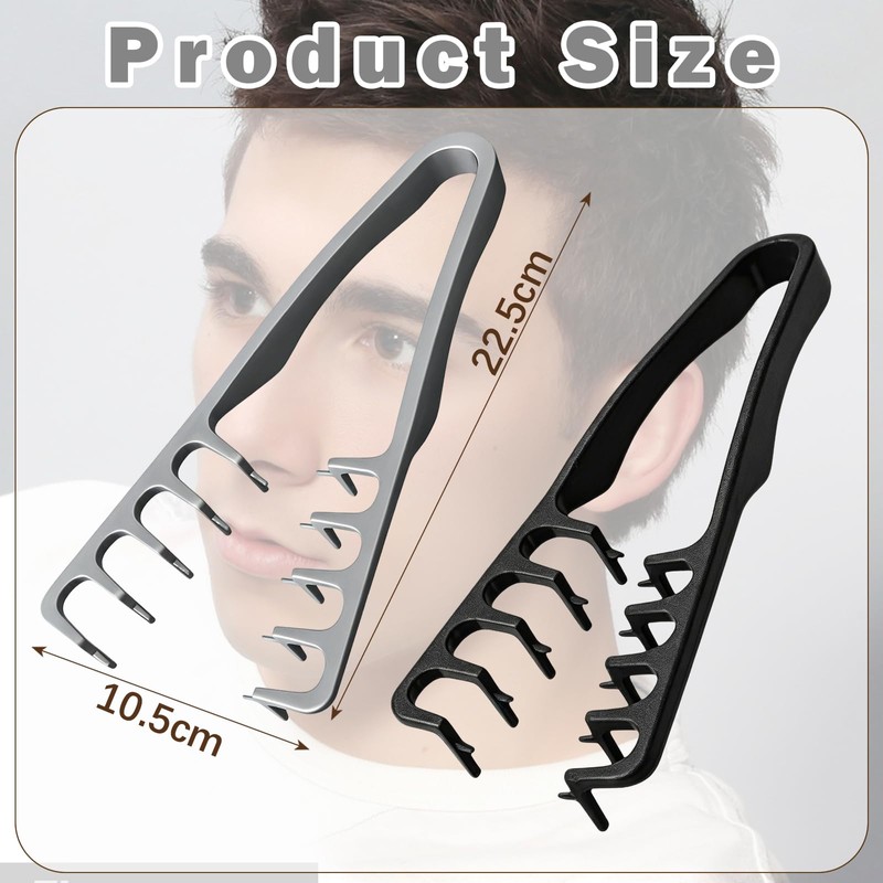 HSYWSH 2 PCS Texture Comb, Wide Tooth Styling Comb, Curly