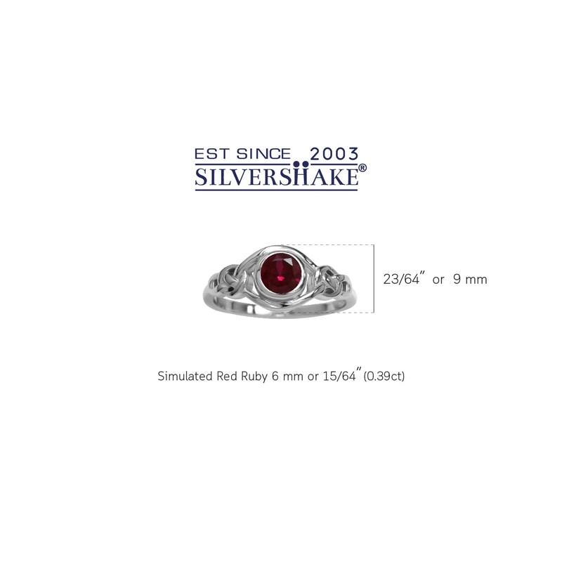Silvershake Created Red Ruby White Gold Plated 925 Sterling Silver
