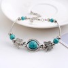 Fuqimanman2020 3pcs Ethnic Simulation Turquoise Set Butterfly Pendant Necklace Bohemian