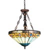 Chloe Lighting Nicholas Tiffany-Style Mission Stained Glass Inverted Ceiling Pendant